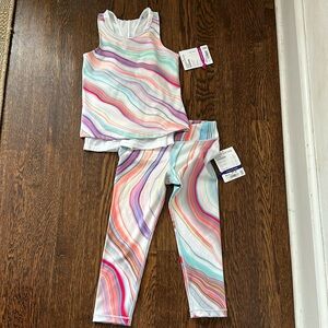 NWT Size M/8-10 Athleta Double The Fun Tank and Printed Chit Chat Capri